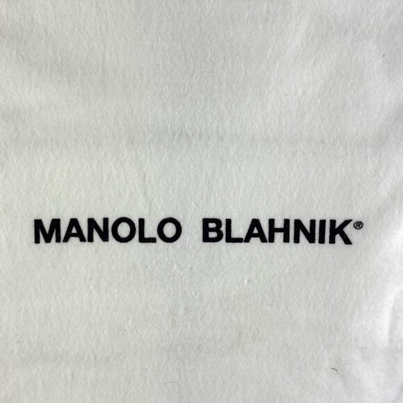 Manolo Blahnik White Logo Dust Bag 14" x 11" – Authentic Luxury Shoe Storage - Picture 5 of 6